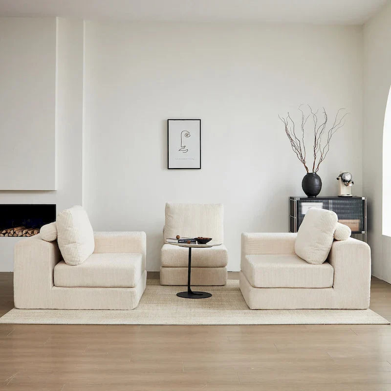 Canapé-lit modulaire 108 en mousse avec mousse à mémoire de forme et base à ressorts