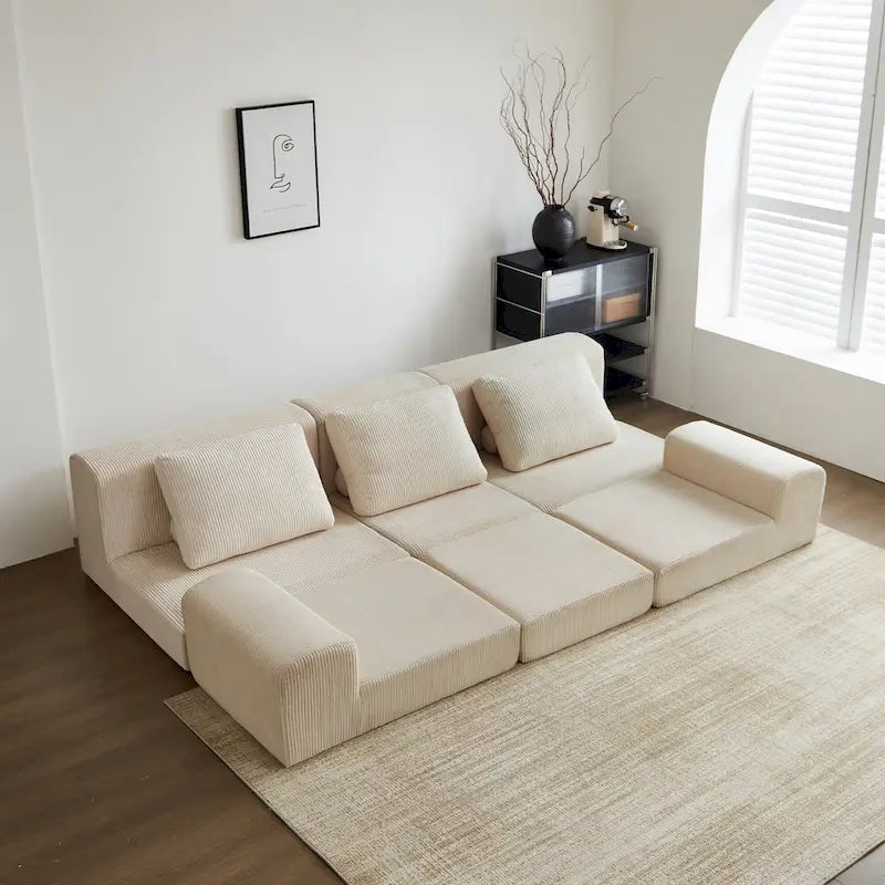 Canapé-lit modulaire 108 en mousse avec mousse à mémoire de forme et base à ressorts