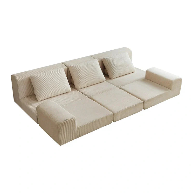 Canapé-lit modulaire 108 en mousse avec mousse à mémoire de forme et base à ressorts