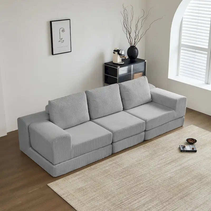 Canapé-lit modulaire 108 en mousse avec mousse à mémoire de forme et base à ressorts