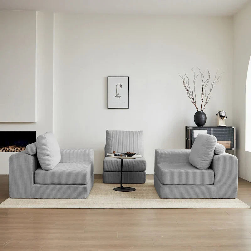 Canapé-lit modulaire 108 en mousse avec mousse à mémoire de forme et base à ressorts