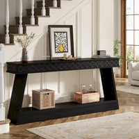 Console à 2 niveaux style ferme pour entrée, salon, couloir, vestibule - 70.87 P x 11.81 L x 31.5 H