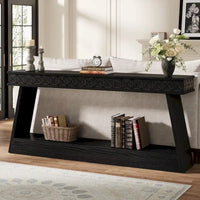 Console à 2 niveaux style ferme pour entrée, salon, couloir, vestibule - 70.87 P x 11.81 L x 31.5 H