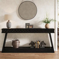 Console à 2 niveaux style ferme pour entrée, salon, couloir, vestibule - 70.87 P x 11.81 L x 31.5 H