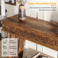 Console à 2 niveaux style ferme pour entrée, salon, couloir, vestibule - 70.87 P x 11.81 L x 31.5 H