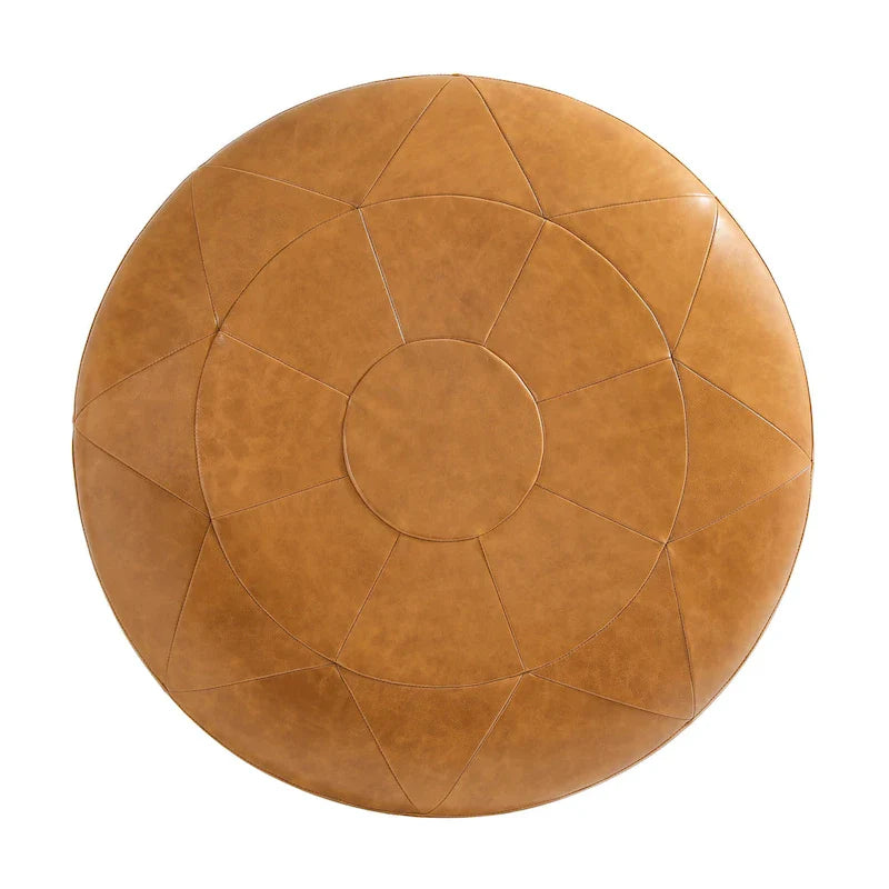 Ensemble de 2 poufs en cuir pleine fleur véritable italien 34,5 W