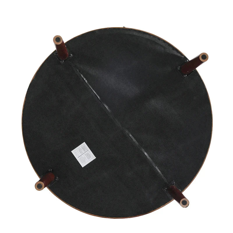 Ensemble de 2 poufs en cuir pleine fleur véritable italien 34,5 W