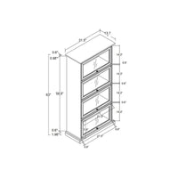 63.19 Vitrine en verre à 4 niveaux avec portes relevables et capacité de 68 kg, vitrine à bibelots peu encombrante pour objets de collection
