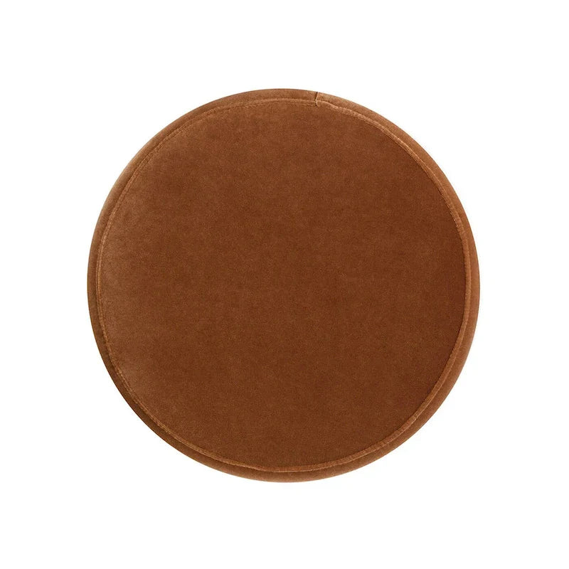 Pouf rond capitonné Edward 17,5 avec franges dorées