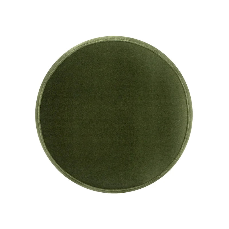 Pouf rond capitonné Edward 17,5 avec franges dorées