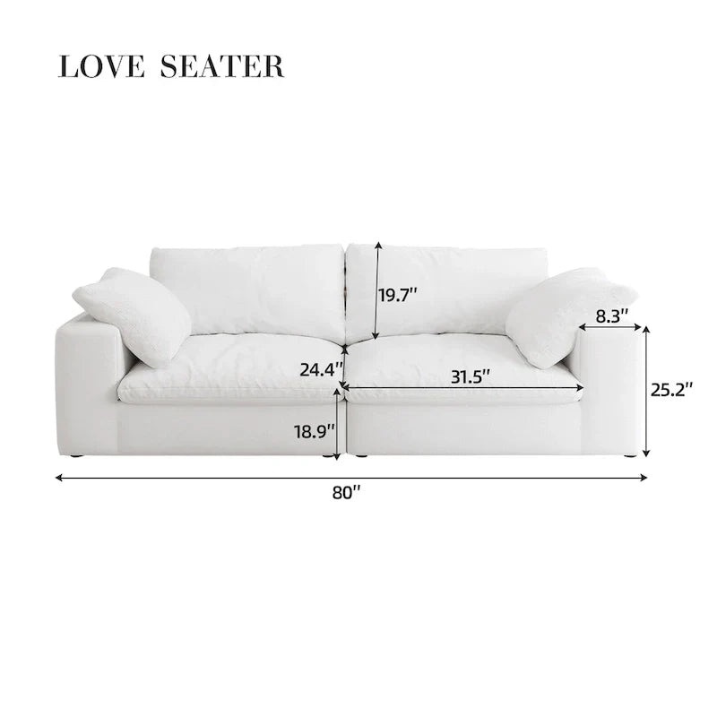 Canapé Nuage Modulable Grande Taille Canapé-Lit en Duvet pour Salon