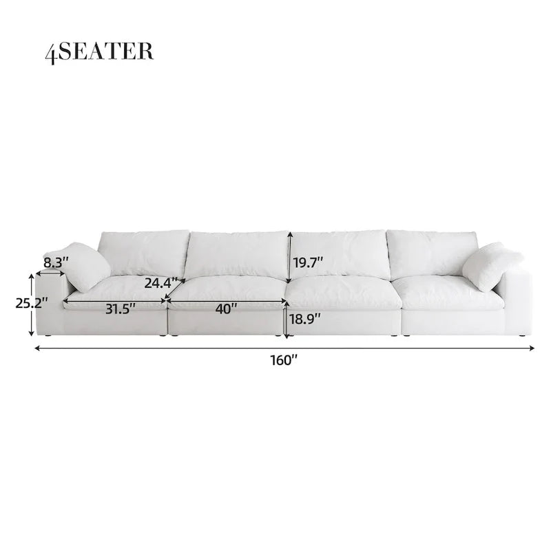 Canapé Nuage Modulable Grande Taille Canapé-Lit en Duvet pour Salon