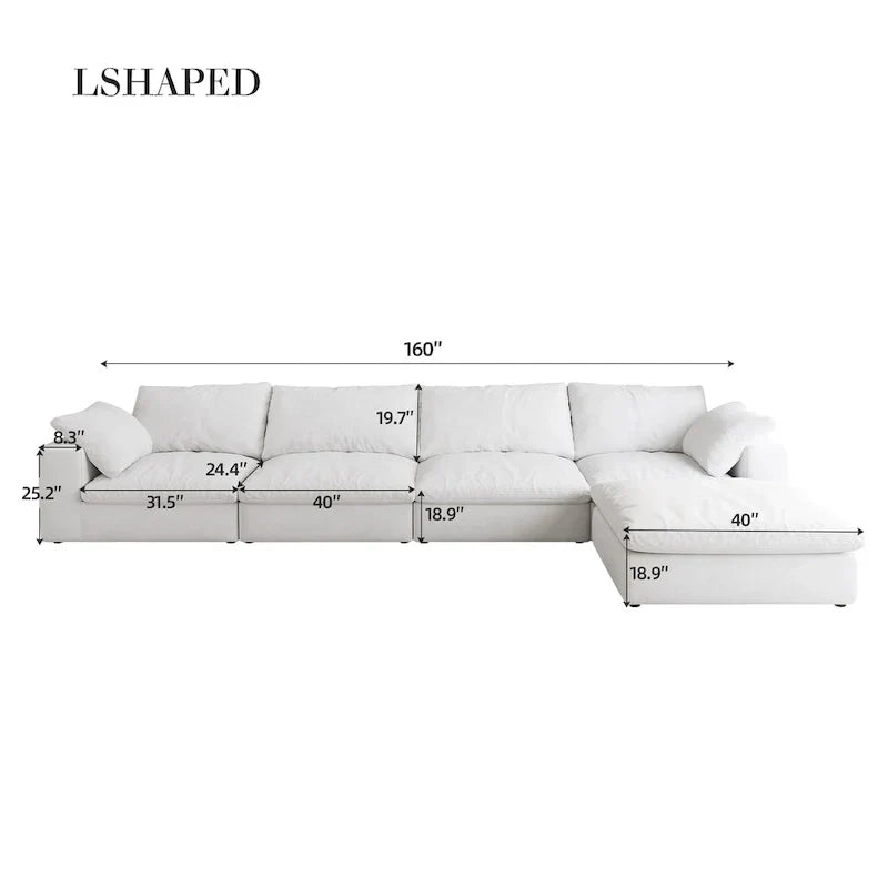 Canapé Nuage Modulable Grande Taille Canapé-Lit en Duvet pour Salon