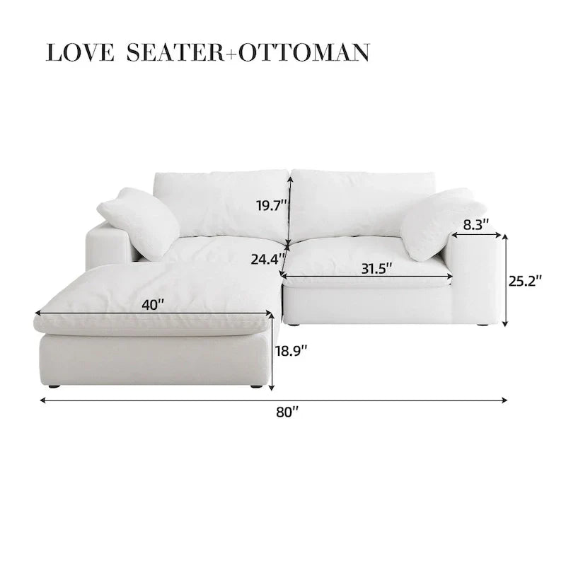 Canapé Nuage Modulable Grande Taille Canapé-Lit en Duvet pour Salon