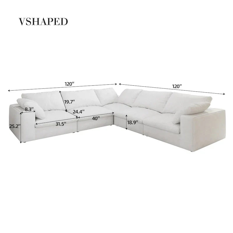Canapé Nuage Modulable Grande Taille Canapé-Lit en Duvet pour Salon