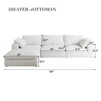 Canapé Nuage Modulable Grande Taille Canapé-Lit en Duvet pour Salon