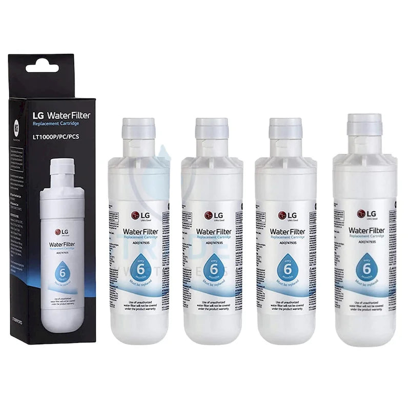 Lot de 4 filtres à eau de rechange pour réfrigérateur LG LT1000P ADQ747935