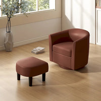 Fauteuil d'appoint pivotant moderne avec ottoman pour salon ou chambre