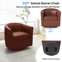 Fauteuil d'appoint pivotant moderne avec ottoman pour salon ou chambre