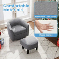 Fauteuil d'appoint pivotant moderne avec ottoman pour salon ou chambre