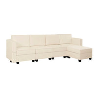 Canapé en cuir Air modulable en forme de U 4 places avec accoudoir réglable et méridienne réversible
