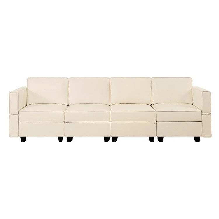 Canapé en cuir Air modulable en forme de U 4 places avec accoudoir réglable et méridienne réversible