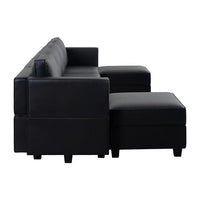 Canapé en cuir Air modulable en forme de U 4 places avec accoudoir réglable et méridienne réversible
