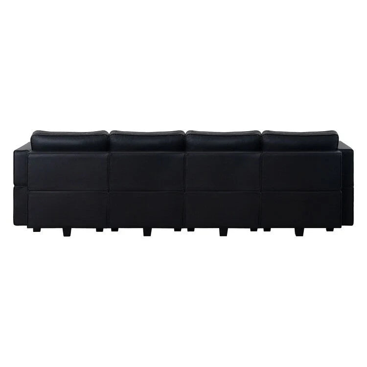 Canapé en cuir Air modulable en forme de U 4 places avec accoudoir réglable et méridienne réversible