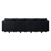 Canapé en cuir Air modulable en forme de U 4 places avec accoudoir réglable et méridienne réversible