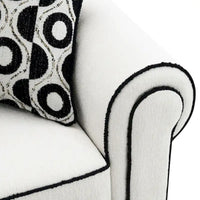Canapé Anastasia en chenille blanche avec coussins décoratifs de Furniture of America