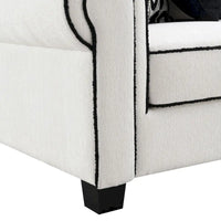 Canapé Anastasia en chenille blanche avec coussins décoratifs de Furniture of America