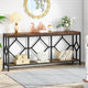 Console extra-longue 71 pouces table de canapé avec étagère de rangement ouverte, tables de canapé longues étroites table d'entrée table derrière canapé
