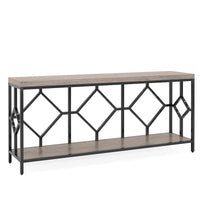 Console extra-longue 71 pouces table de canapé avec étagère de rangement ouverte, tables de canapé longues étroites table d'entrée table derrière canapé