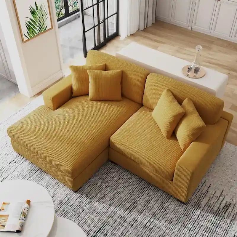 Ensemble Canapé Sectionnel Modulable Moderne Surdimensionné avec Coussins