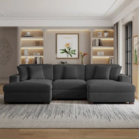 Ensemble Canapé Sectionnel Modulable Moderne Surdimensionné avec Coussins