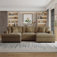 Ensemble Canapé Sectionnel Modulable Moderne Surdimensionné avec Coussins