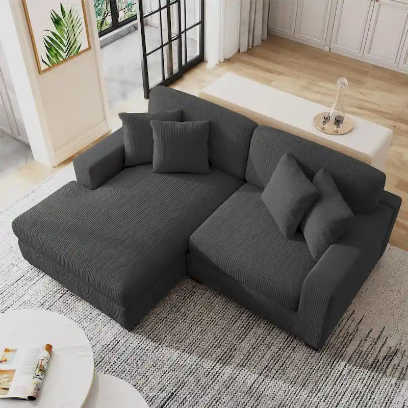Ensemble Canapé Sectionnel Modulable Moderne Surdimensionné avec Coussins