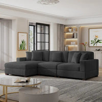 Ensemble Canapé Sectionnel Modulable Moderne Surdimensionné avec Coussins