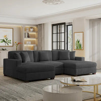Ensemble Canapé Sectionnel Modulable Moderne Surdimensionné avec Coussins