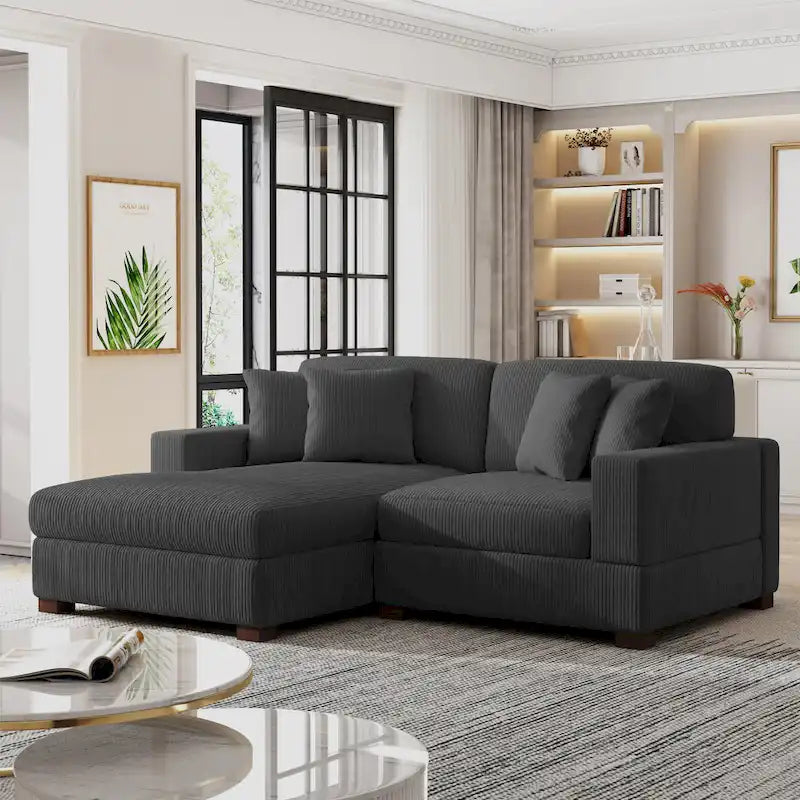 Ensemble Canapé Sectionnel Modulable Moderne Surdimensionné avec Coussins