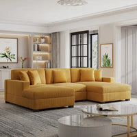 Ensemble Canapé Sectionnel Modulable Moderne Surdimensionné avec Coussins