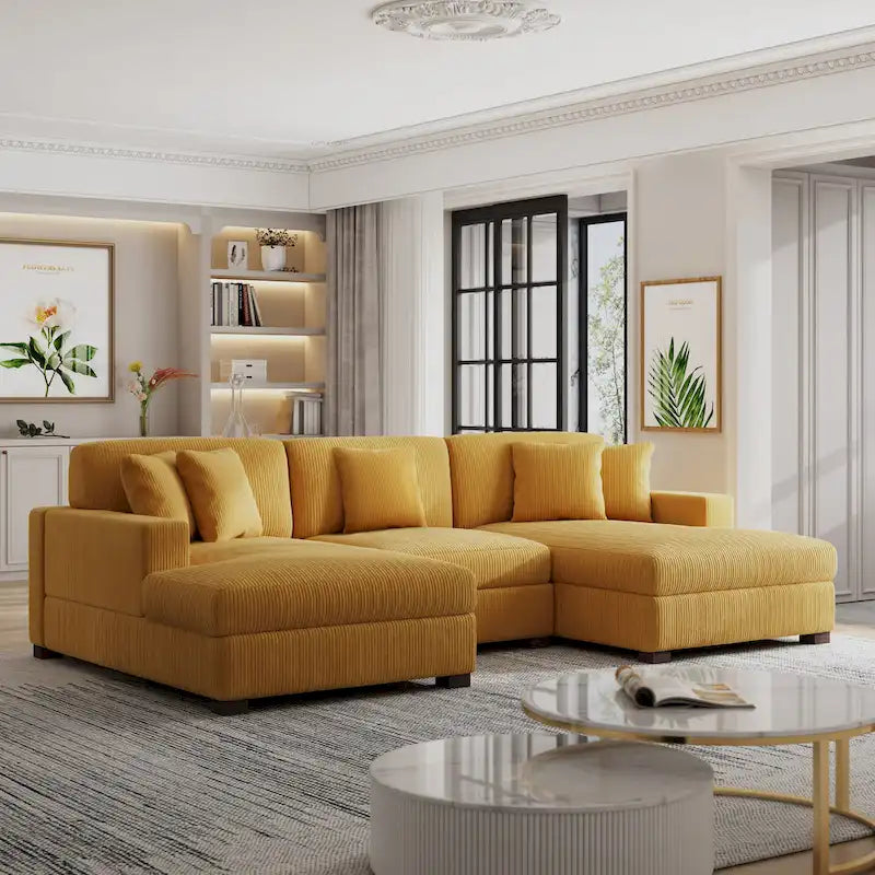 Ensemble Canapé Sectionnel Modulable Moderne Surdimensionné avec Coussins