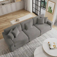 Ensemble Canapé Sectionnel Modulable Moderne Surdimensionné avec Coussins