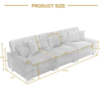 Ensemble Canapé Sectionnel Modulable Moderne Surdimensionné avec Coussins