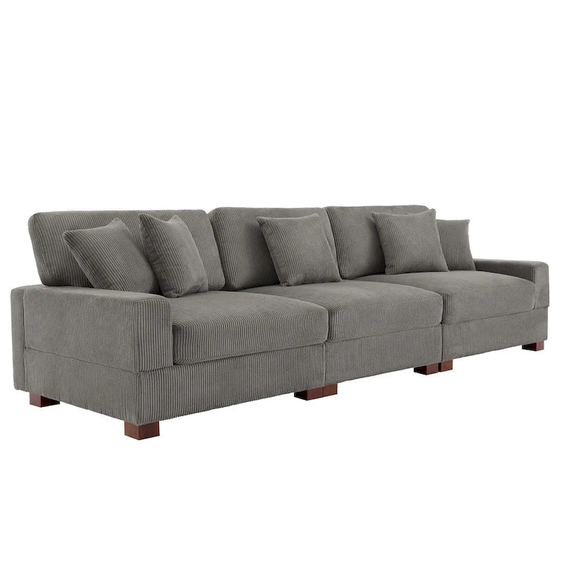 Ensemble Canapé Sectionnel Modulable Moderne Surdimensionné avec Coussins