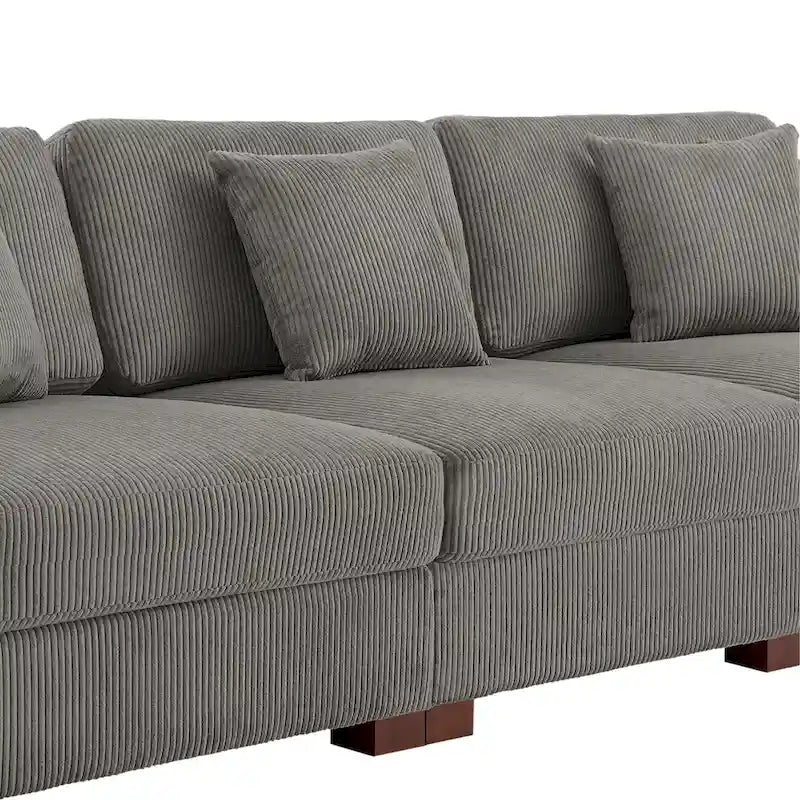 Ensemble Canapé Sectionnel Modulable Moderne Surdimensionné avec Coussins