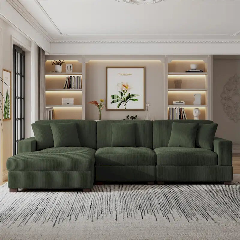 Ensemble Canapé Sectionnel Modulable Moderne Surdimensionné avec Coussins