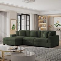 Ensemble Canapé Sectionnel Modulable Moderne Surdimensionné avec Coussins
