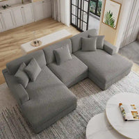Ensemble Canapé Sectionnel Modulable Moderne Surdimensionné avec Coussins
