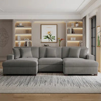 Ensemble Canapé Sectionnel Modulable Moderne Surdimensionné avec Coussins